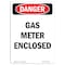 Signmission Safety Sign, OSHA Danger, 18" Height, Aluminum, Gas Meter Enclosed, Portrait OS-DS-A-1218-V-2390 - alternate 1